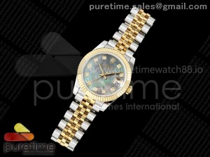 DateJust 31 278273 SS/YG GMF 1:1 Best Edition 904L Steel Gray MOP Diamonds Dial on Jubilee Bracelet A2824