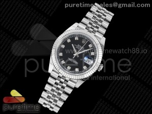 DateJust 41 126334 EWEF 1:1 Best Edition Black Diamonds Dial on Jubilee Bracelet A3235