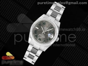 DateJust 41 126334 EWEF 1:1 Best Edition Gray Dial Green Roman on Oyster Bracelet A3235