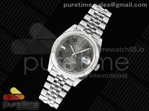 DateJust 41 126334 EWEF 1:1 Best Edition Gray Dial Green Roman on Jubilee Bracelet A3235