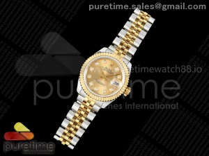 DateJust 28 SS/YG JDF 1:1 Best Edition YG Diamonds Dial on SS/YG President Bracelet A2671