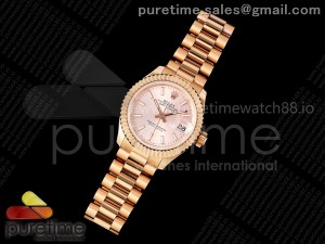 DateJust 28 RG JDF 1:1 Best Edition Pink Dial on RG President Bracelet A2671