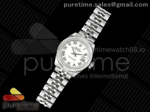 DateJust 28 SS JDF 1:1 Best Edition White Roman Dial on SS President Bracelet A2671