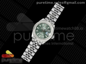 DateJust 28 SS JDF 1:1 Best Edition Green Stick Dial on SS President Bracelet A2671