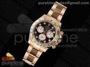 Daytona 126505 APSF 1:1 Best Edition Black/RG Diamonds Dial on RG Bracelet SH4131