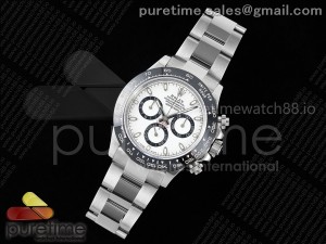 Daytona 116500 N6F 1:1 Best Edition 904L Steel White Dial on SS Braclet SA4801