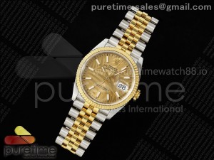 DateJust 36 SS/YG 126233 VSF 1:1 Best Edition 904L Steel YG Leaf Dial on Jubilee Bracelet VS3235