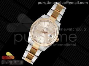 DateJust 41 126331 EWEF 1:1 Best Edition RG Stick Dial on SS/RG Oyster Bracelet A3235