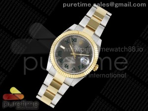 DateJust 41 126333 EWEF 1:1 Best Edition Gray Dial Green Roman Marker on SS/YG Oyster Bracelet A3235