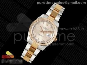 DateJust 41 126331 EWEF 1:1 Best Edition RG Diamonds Dial on SS/RG Oyster Bracelet A3235