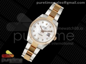 DateJust 41 126331 EWEF 1:1 Best Edition White MOP Dial on SS/RG Oyster Bracelet A3235