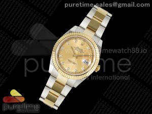 DateJust 41 126333 EWEF 1:1 Best Edition YG Diamonds Dial on SS/YG Oyster Bracelet A3235