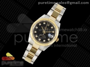 DateJust 41 126333 EWEF 1:1 Best Edition Black Diamonds Dial on SS/YG Oyster Bracelet A3235