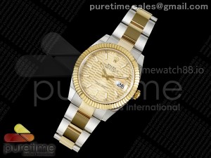 DateJust 41 126333 EWEF 1:1 Best Edition YG Textured Dial on SS/YG Oyster Bracelet A3235