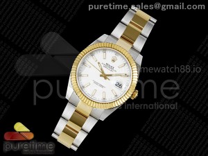 DateJust 41 126333 EWEF 1:1 Best Edition White Stick Dial on SS/YG Oyster Bracelet A3235