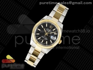 DateJust 41 126333 EWEF 1:1 Best Edition Black Stick Dial on SS/YG Oyster Bracelet A3235