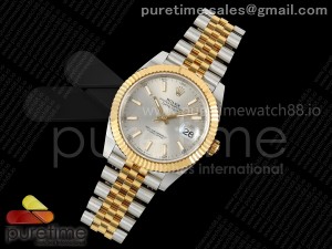 DateJust 41 126333 EWEF 1:1 Best Edition Silver Stick Dial on SS/YG Jubilee Bracelet A3235