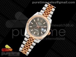 DateJust 41 126331 EWEF 1:1 Best Edition Gray Textured Dial on SS/RG Jubilee Bracelet A3235