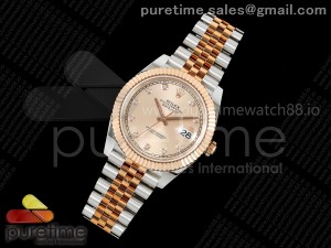 DateJust 41 126331 EWEF 1:1 Best Edition RG Diamonds Dial on SS/RG Jubilee Bracelet A3235