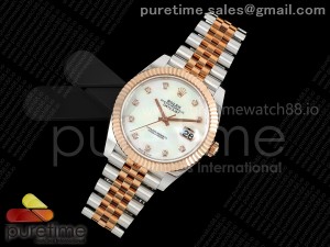 DateJust 41 126331 EWEF 1:1 Best Edition White MOP Dial on SS/RG Jubilee Bracelet A3235