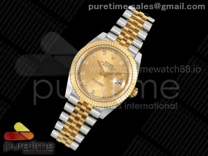 DateJust 41 126333 EWEF 1:1 Best Edition YG Diamonds Dial on SS/YG Jubilee Bracelet A3235