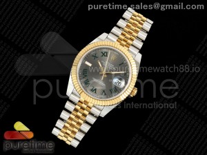 DateJust 41 126333 EWEF 1:1 Best Edition Gray Dial Green Roman Markers on SS/YG Jubilee Bracelet A3235