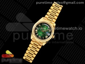 Day Date 40 YG 228238 THBF 1:1 Best Edition Green Ombre Dial on President Bracelet VR3255 V3 (Gain Weight)