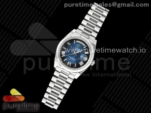 Day Date 40 SS 228236 THBF 1:1 Best Edition Blue Ombre Dial on President Bracelet VR3255 V3 (Gain Weight)