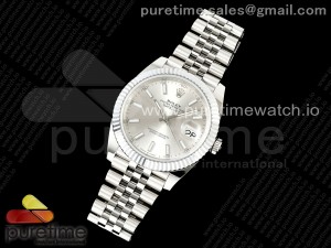 DateJust 41 126334 JQF 1:1 Best Edition 904L Steel Silver Stick Dial on SS Jubilee Bracelet VR3235