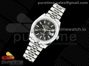 DateJust 41 126334 JQF 1:1 Best Edition 904L Steel Black Stick Dial on SS Jubilee Bracelet VR3235