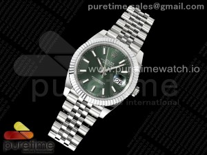 DateJust 41 126334 JQF 1:1 Best Edition 904L Steel Green Stick Dial on SS Jubilee Bracelet VR3235