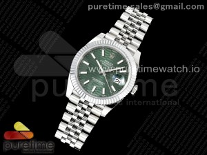 DateJust 41 126334 JQF 1:1 Best Edition 904L Steel Green Textured Stick Dial on SS Jubilee Bracelet VR3235