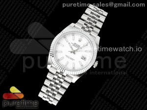 DateJust 41 126334 JQF 1:1 Best Edition 904L Steel White Stick Dial on SS Jubilee Bracelet VR3235