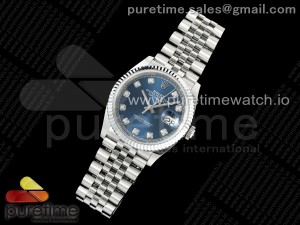 DateJust 36 126234 JQF 1:1 Best Edition 904L Steel Blue Diamonds Dial on SS Jubilee Bracelet VR3235