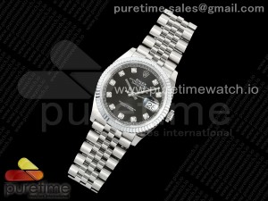 DateJust 36 126234 JQF 1:1 Best Edition 904L Steel Black Diamonds Dial on SS Jubilee Bracelet VR3235