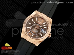 Sky-Dweller 336235 RG ZF 1:1 Best Edition Brown Dial on Oysterflex Strap A23J (Gain Weight)
