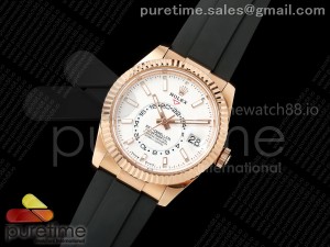 Sky-Dweller 336235 RG ZF 1:1 Best Edition White Dial on Oysterflex Strap A23J (Gain Weight)