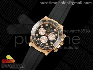 Daytona 126515 Clean 1:1 Best Edition Black/RG Diamonds Dial on Oysterflex Strap SH4131