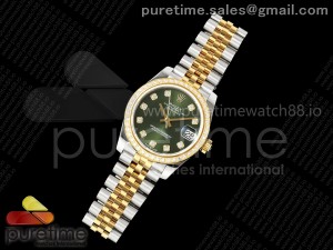 DateJust 31 Ladies 278383rbr JARF Green Dial Diamonds Markers on SS/YG Jubilee Bracelet SA2236