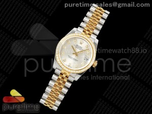DateJust 31 Ladies 278383rbr JARF Silver Dial Diamonds Markers on SS/YG Jubilee Bracelet SA2236