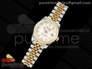 DateJust 31 Ladies 278383rbr JARF White MOP Dial Diamonds Markers on SS/YG Jubilee Bracelet SA2236