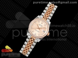DateJust 31 Ladies 278381rbr JARF RG Dial Diamonds Markers on SS/RG Jubilee Bracelet SA2236