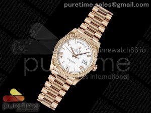 Day Date 40 RG 228235 KF 1:1 Best Edition White Roman Dial on President Bracelet VR3255 (Gain Weight)