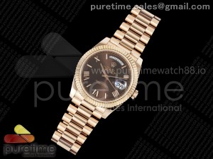 Day Date 40 RG 228235 KF 1:1 Best Edition Brown Roman Dial on President Bracelet VR3255 (Gain Weight)