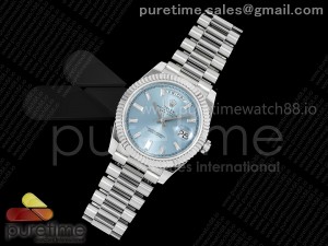 Day Date 40 SS 228236 KF 1:1 Best Edition Ice Blue Crystal Dial on President Bracelet VR3255 (Gain Weight)