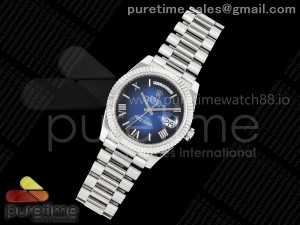 Day Date 40 SS 228239 KF 1:1 Best Edition Blue Ombre Dial on President Bracelet VR3255 (Gain Weight)