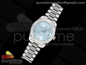 Day Date 40 SS 228236 KF 1:1 Best Edition Ice Blue Roman Dial on President Bracelet VR3255 (Gain Weight)