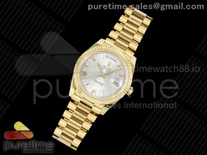 Day Date 40 YG 228238 KF 1:1 Best Edition Silver Roman Dial on President Bracelet VR3255 (Gain Weight)