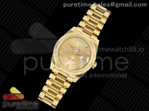 Day Date 40 YG 228238 KF 1:1 Best Edition YG Roman Dial on President Bracelet VR3255 (Gain Weight)