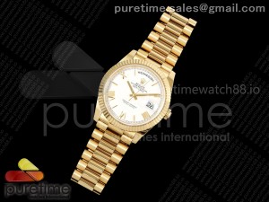 Day Date 40 YG 228238 Noob 1:1 Best Edition White Roman Dial on President Bracelet A2836 (Gain Weight)
